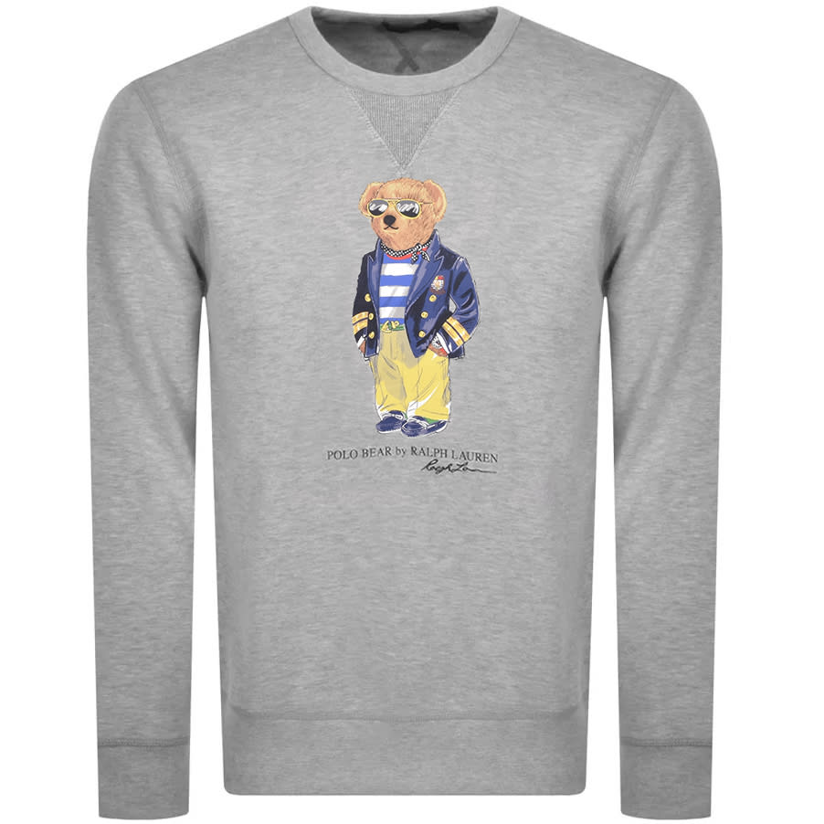 Alternative Image for ProductRalph Lauren Crew Neck Bear Sweatshirt Grey1